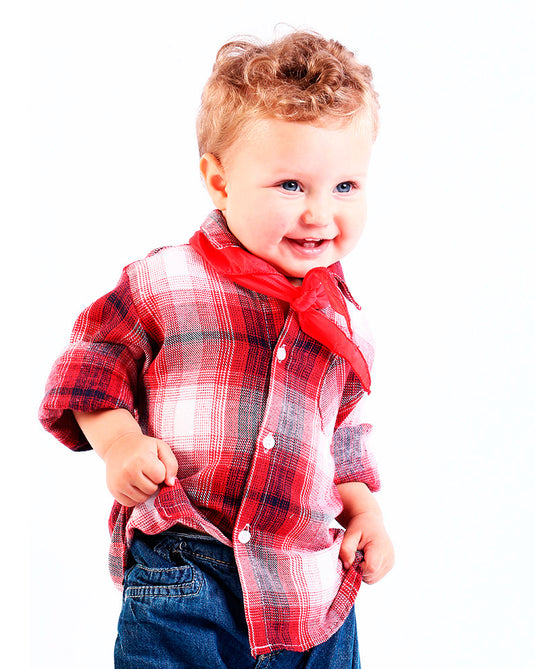 CAMISA XADREZ DE FLANELA- BEBÊ/ 0195-0197