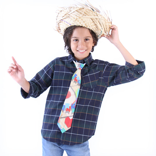 CAMISA JUNINA XADREZ FLANELA INFANTIL - 00395