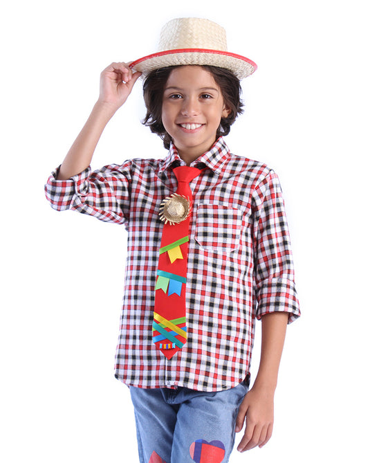 CAMISA JUNINA XADREZ FLANELA INFANTIL - 00395