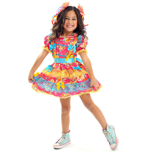 VESTIDO JUNINO CAMAFEU INFANTIL - J1561