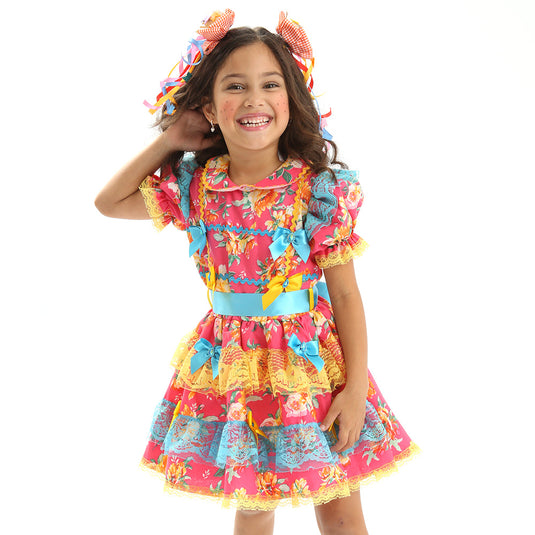 VESTIDO JUNINO CAMAFEU INFANTIL - J1561