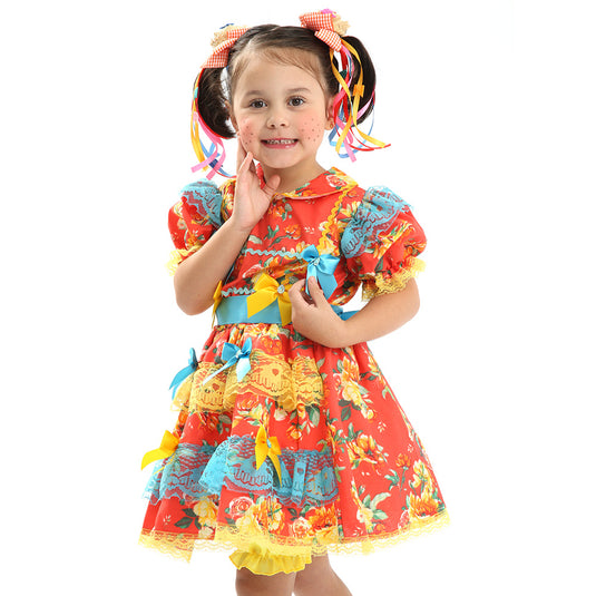 VESTIDO JUNINO CAMAFEU INFANTIL - J1561