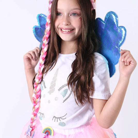 TIARA TRANÇA UNICÓRNIO ROSA BEBE E LILÁS