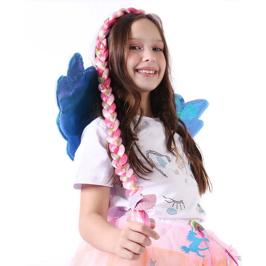 TIARA TRANÇA UNICÓRNIO ROSA BEBE E LILÁS