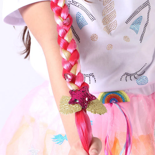 TIARA TRANÇA UNICORNIO ROSA CHICLETE