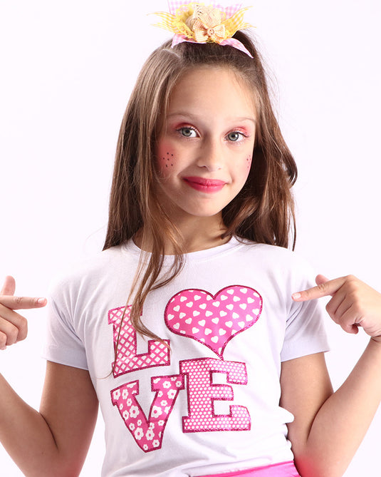 CAMISETA JUNINA LOVE- INFANTIL