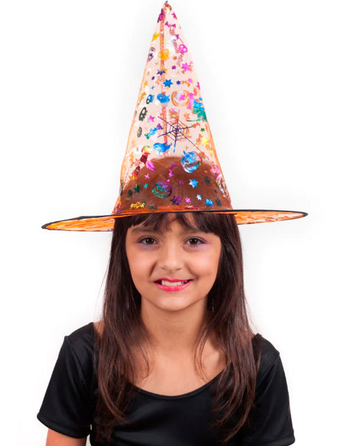 CHAPEU BRUXA TRANSP ESTAMPADO PC/12 UNID