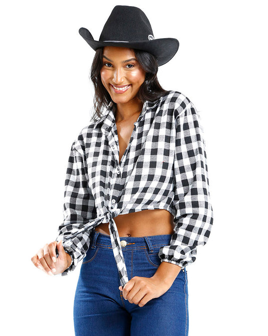 CAMISA JUNINA DE AMARRAR ADULTO JILLY - J2699