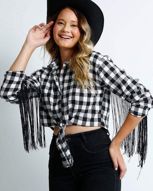 CAMISA JUNINA DE FRANJA ADULTO JUDI - J2697