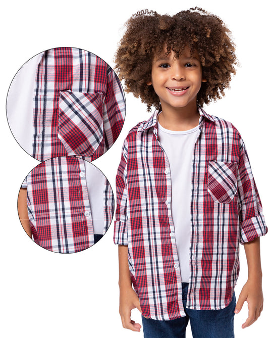 Camisa Xadrez F Tinto - 0499