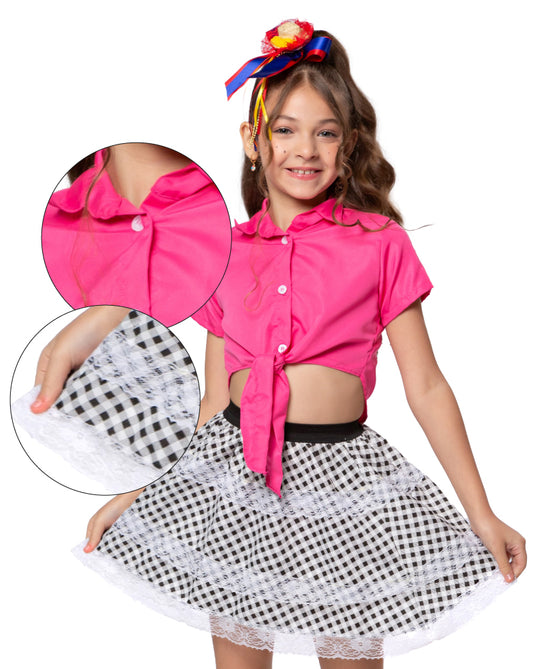 CAMISA JUNINA LISA NÓ INFANTIL - 490