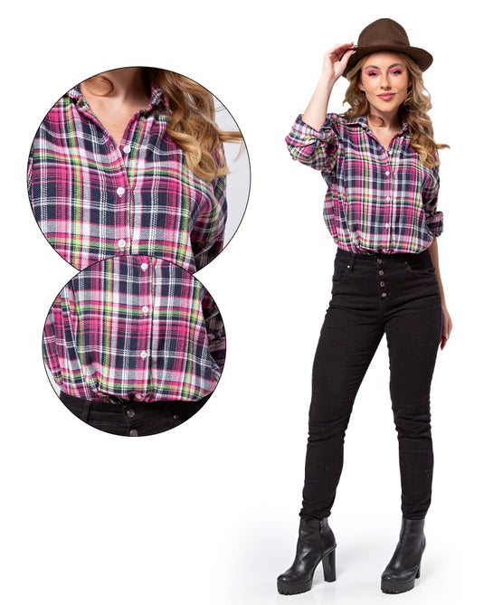 CAMISA FLANELA XADREZ ADULTO FEMININA - 2595