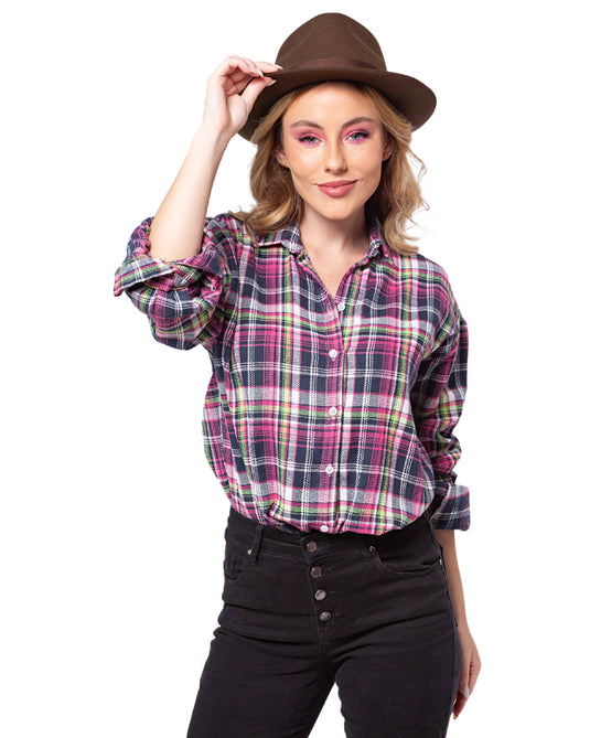 CAMISA FLANELA XADREZ ADULTO FEMININA - 2595