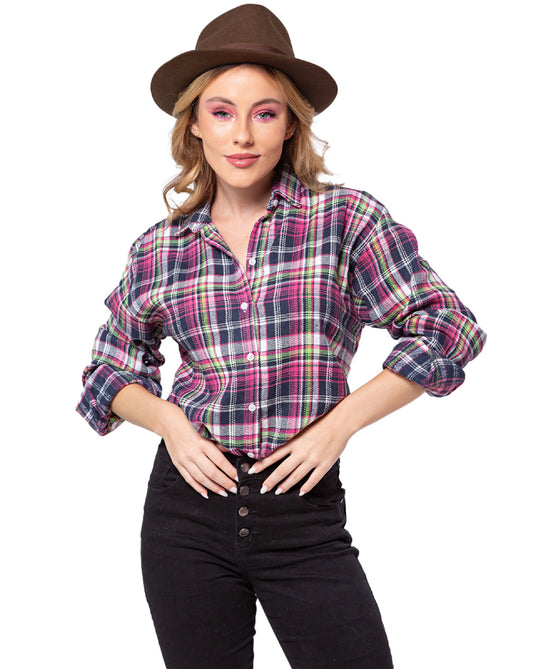 CAMISA FLANELA XADREZ ADULTO FEMININA - 2595