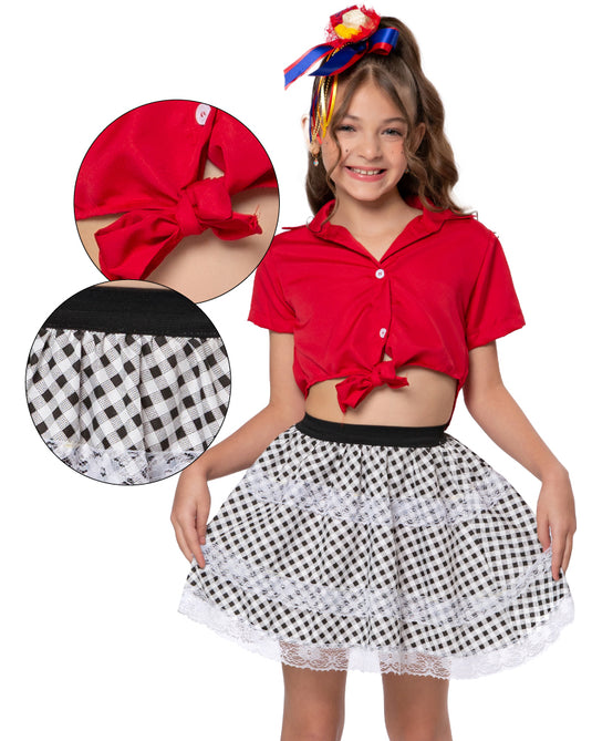 CAMISA JUNINA LISA NÓ INFANTIL - 490