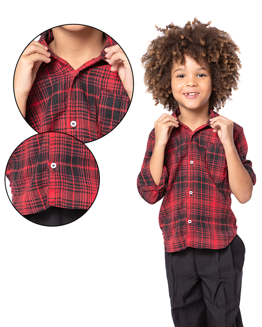 CAMISA JUNINA XADREZ FLANELA INFANTIL - 00395