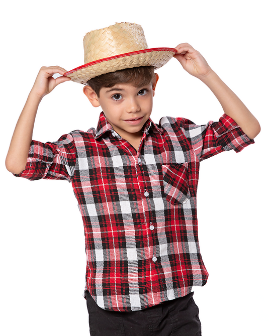 CAMISA JUNINA XADREZ FLANELA INFANTIL - 00395