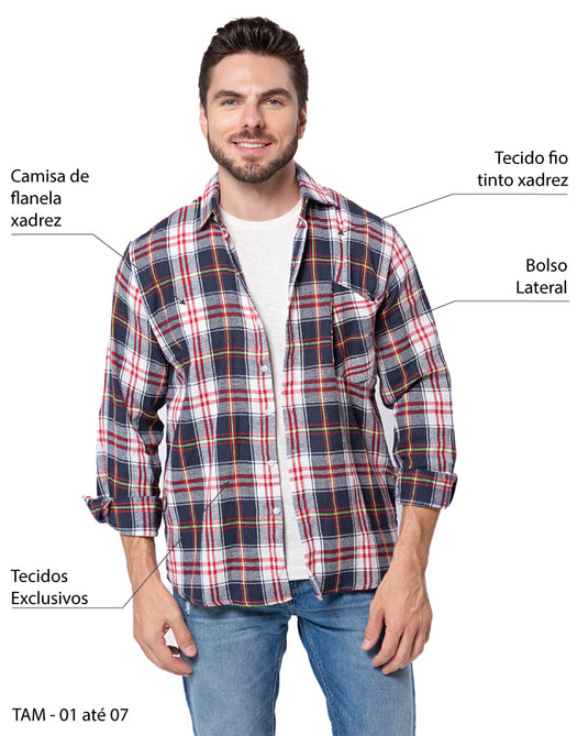CAMISA XADREZ DE FLANELA ADULTO - 2395/ 3395