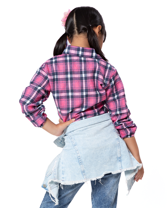 CAMISA JUNINA XADREZ FLANELA DE AMARRAR INFANTIL JILLY - J0699