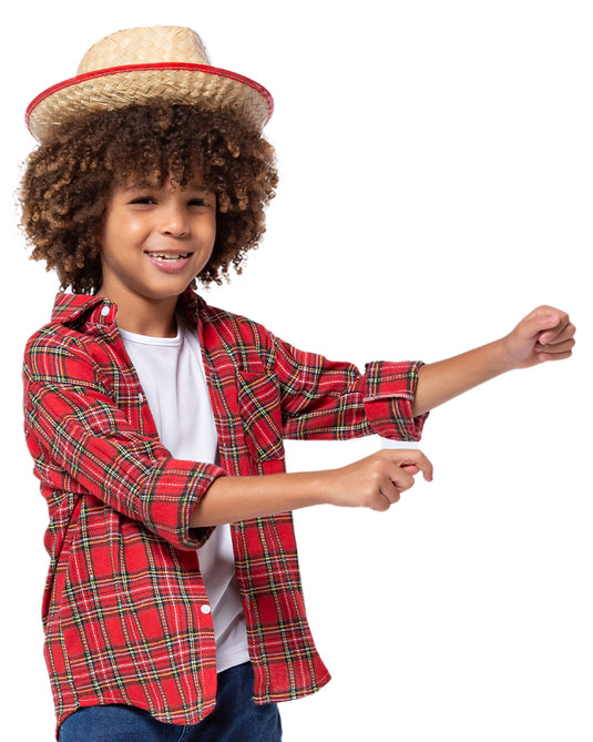 CAMISA JUNINA XADREZ FLANELA INFANTIL - 00395