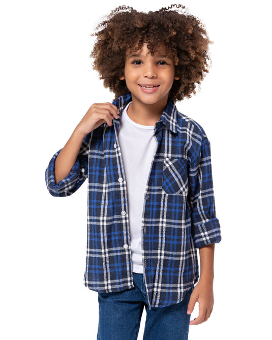 CAMISA JUNINA XADREZ FLANELA INFANTIL - 00395