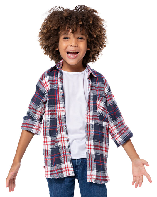 CAMISA JUNINA XADREZ FLANELA INFANTIL - 00395