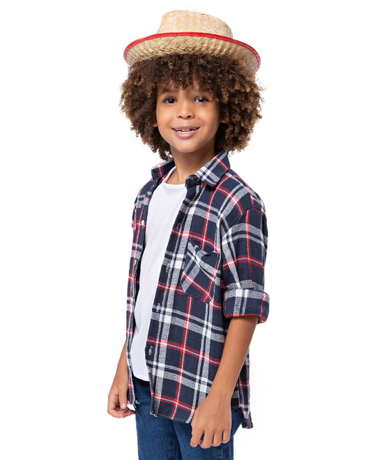 CAMISA JUNINA XADREZ FLANELA INFANTIL - 00395