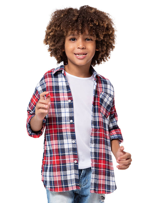 CAMISA JUNINA XADREZ FLANELA INFANTIL - 00395