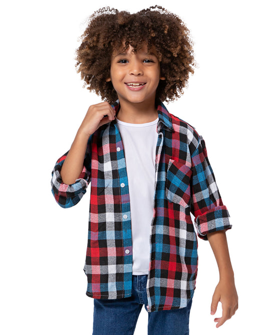 CAMISA JUNINA XADREZ FLANELA INFANTIL - 00395