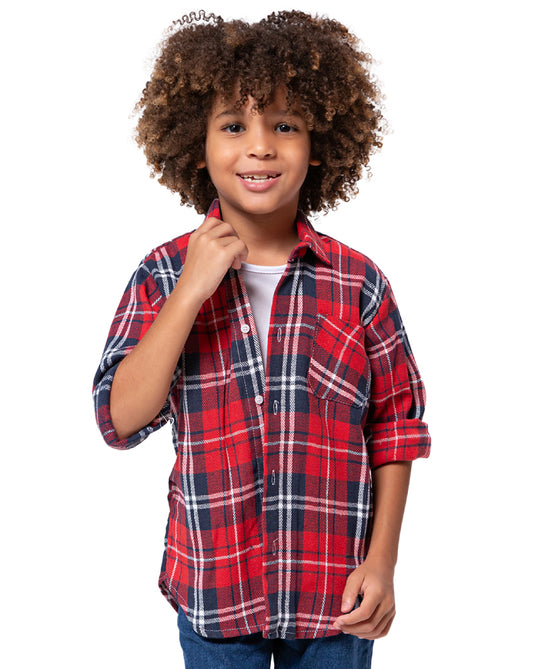 CAMISA JUNINA XADREZ FLANELA INFANTIL - 00395