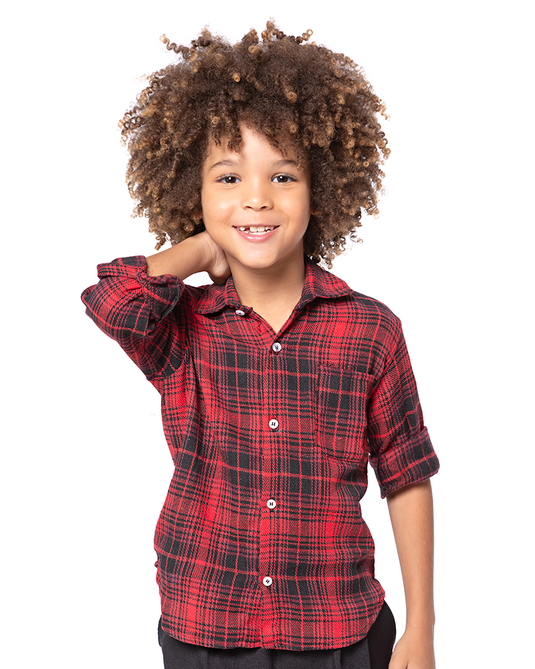CAMISA JUNINA XADREZ FLANELA INFANTIL - 00395