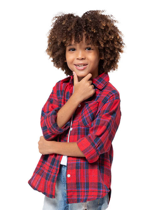 CAMISA JUNINA XADREZ FLANELA INFANTIL - 00395