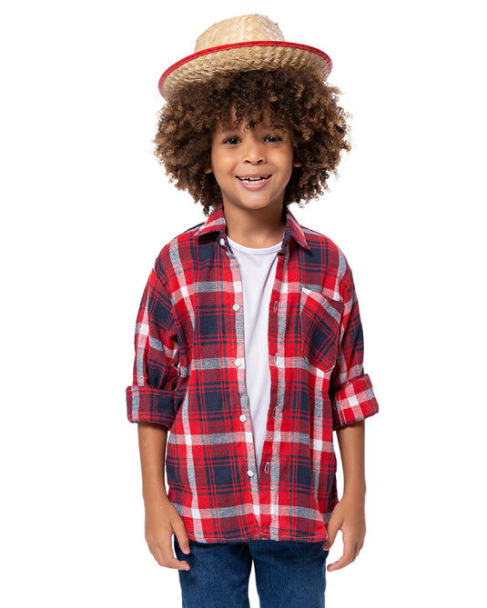 CAMISA JUNINA XADREZ FLANELA INFANTIL - 00395