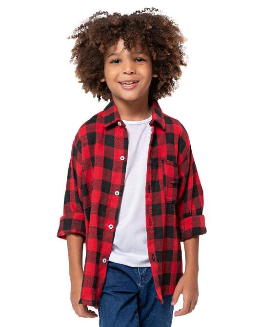 CAMISA JUNINA XADREZ FLANELA INFANTIL - 00395