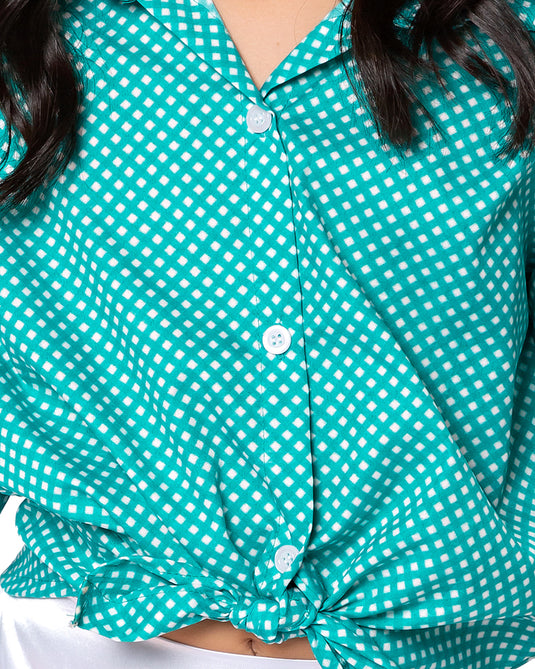 CAMISA JUNINA XADREZ MANGA CURTA AMARRAR - 492