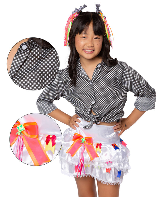 CAMISA JUNINA XADREZ MANGA LONGA INFANTIL - 0493