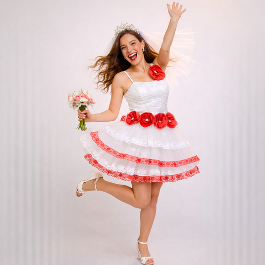 VESTIDO CAIPIRA NOIVA JUNINO PAPOULA ADULTO - J99050