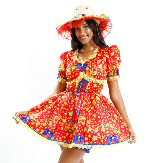 VESTIDO JUNINO CALENDULA ADULTO - J98067