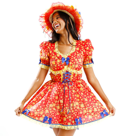 VESTIDO JUNINO CALENDULA ADULTO - J98067