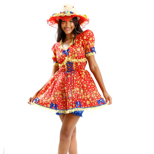 VESTIDO JUNINO CALENDULA ADULTO - J98067