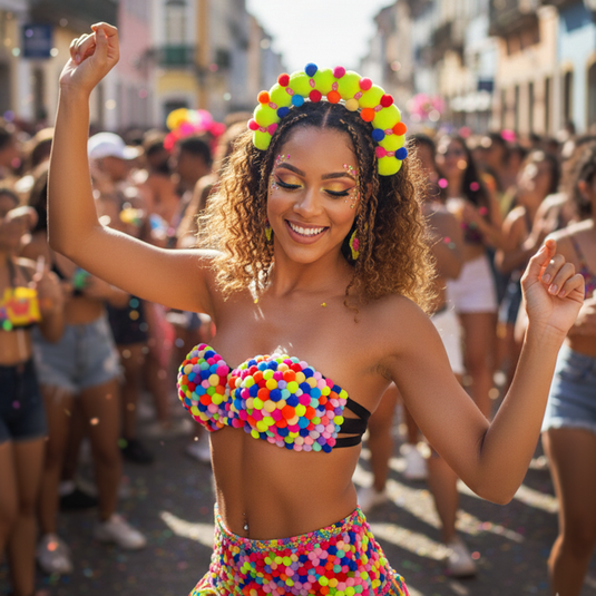 CROPPED POM POM + TIARA - C3021