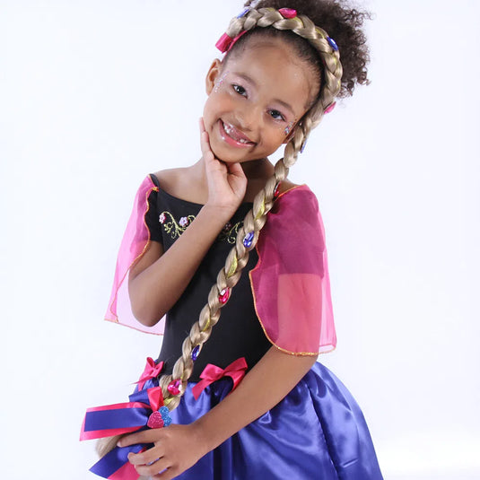 TIARA TRANÇA PRINCESA AZUL ROYAL/CASTANHA