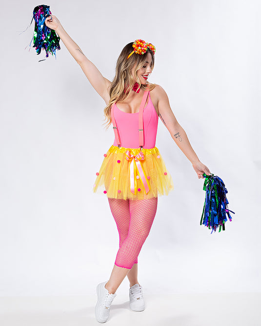 KIT PALHAÇA ADULTO - SAIA E SUSPENSÓRIO - C98025