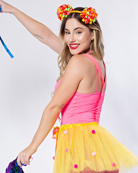 KIT PALHAÇA ADULTO - SAIA E SUSPENSÓRIO - C98025