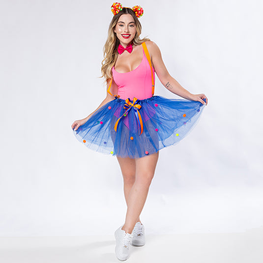 KIT PALHAÇA ADULTO - SAIA E SUSPENSÓRIO - C98025