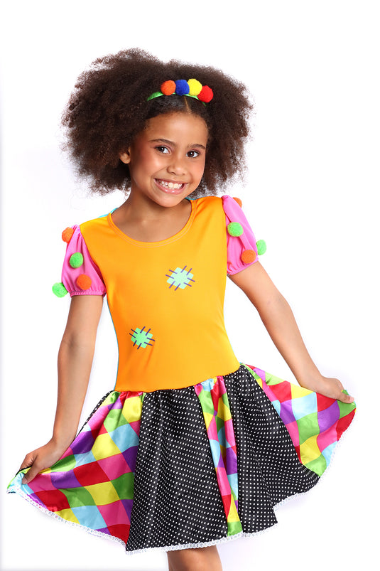 FANTASIA PALHAÇA POPOVA INFANTIL