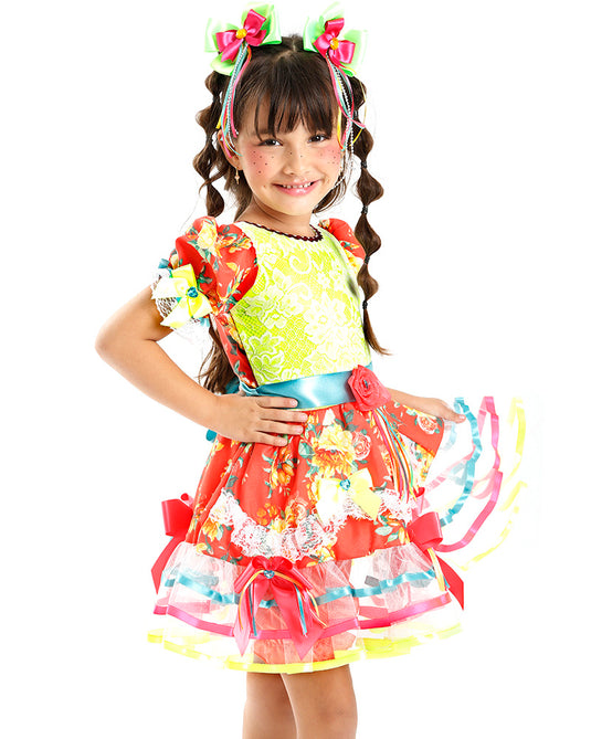 VESTIDO JUNINO ROBERTA INFANTIL - J2083