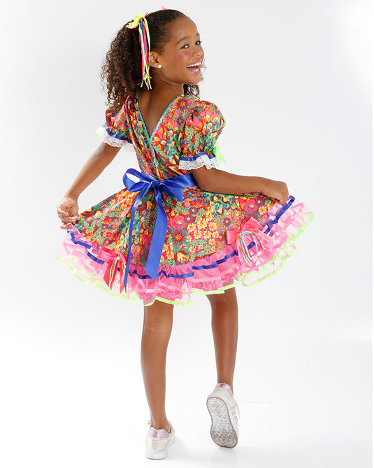 VESTIDO JUNINO ROBERTA INFANTIL - J2083