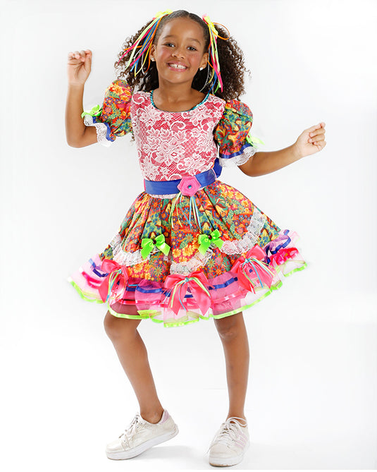 VESTIDO JUNINO ROBERTA INFANTIL - J2083