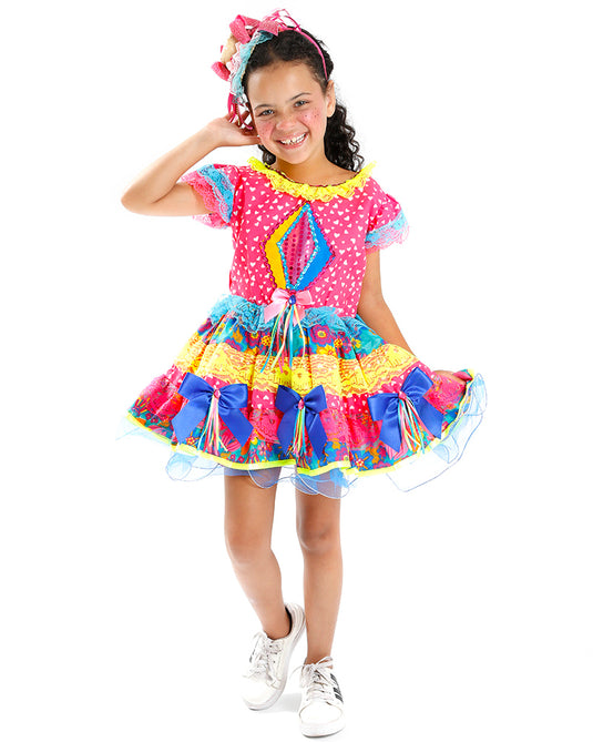 VESTIDO JUNINO ROSALINA INFANTIL - J2099